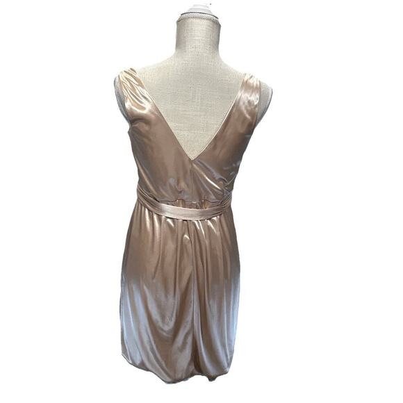 Ruby Rox Champagne Wrap-Front Balloon Hem Tie Dress L Vintage USA Coquette Chic - Picture 4 of 11